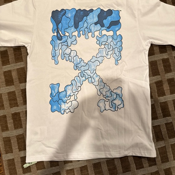 OFF WHITE BLUE MARKER WHITE TEE - Picture 3 of 7